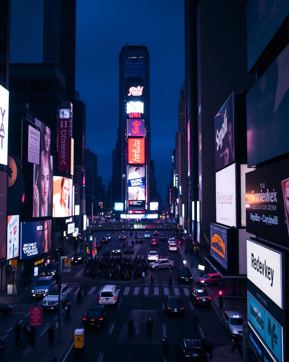 Times Square at dusk